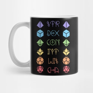 Character Abilities Dice Rainbow Mug